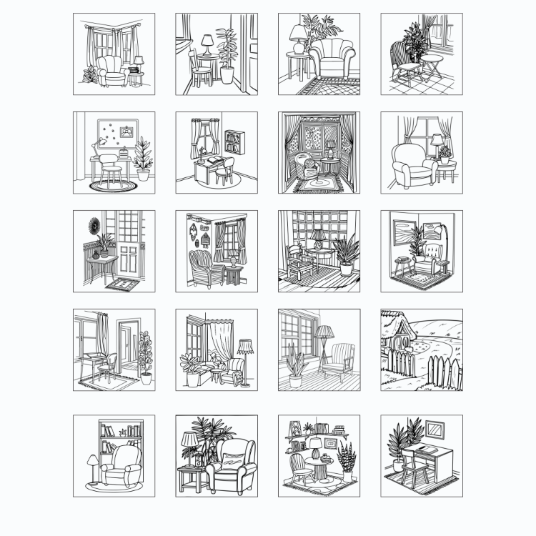 Boyama Kitabı, Köşeli Tatlı Ev, Coloring Book Boyama KŞ00024
