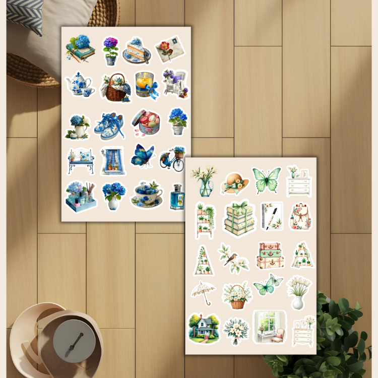 4'lü Bahar Konsept Temalı Sticker Set D00039