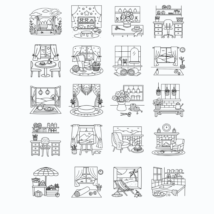 Boyama Kitabı, Köşeli Tatlı Ev, Coloring Book Boyama KŞ00026
