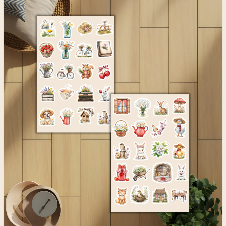 4'lü İlkbahar Sticker Set D00028