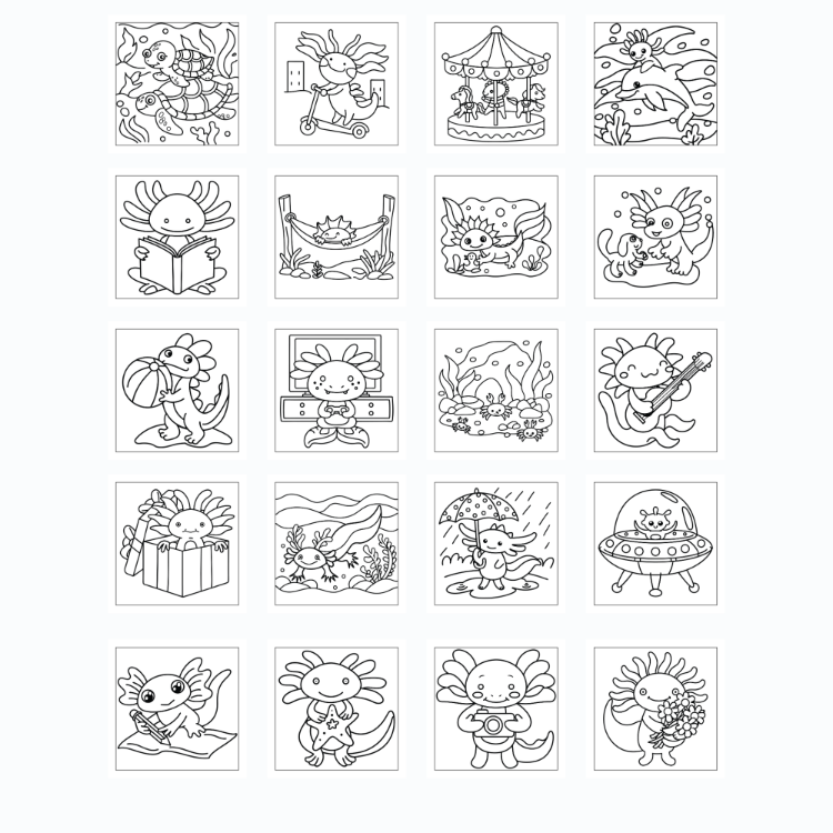 Boyama Kitabı, Axolotl Coloring Book KŞ00032