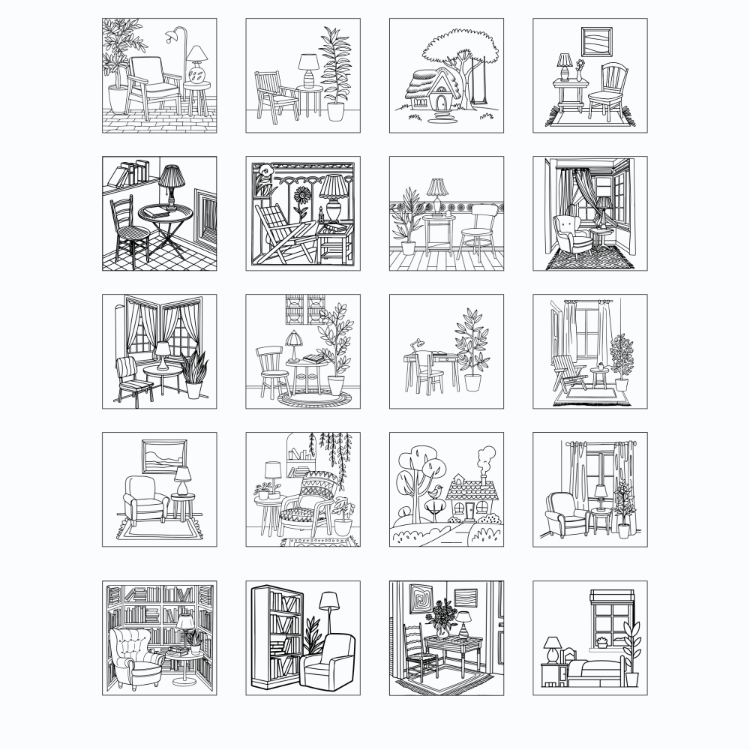 Boyama Kitabı, Köşeli Tatlı Ev, Coloring Book Boyama KŞ00024