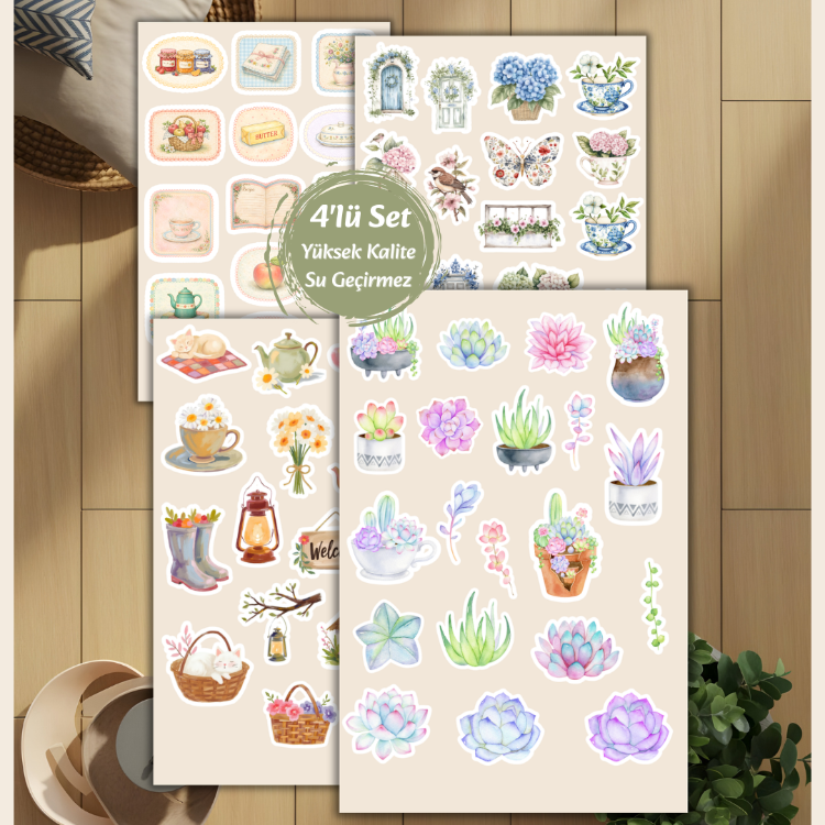 4'lü Bahar Neşesi Sticker Set D00029