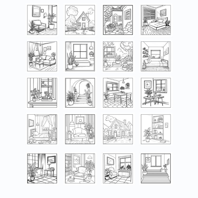 Boyama Kitabı, Köşeli Tatlı Ev, Coloring Book Boyama KŞ00019