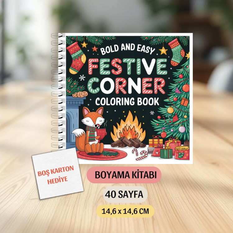 Boyama Kitabı, Köşeli Yeni Yıl Ev Boyama KŞ00009