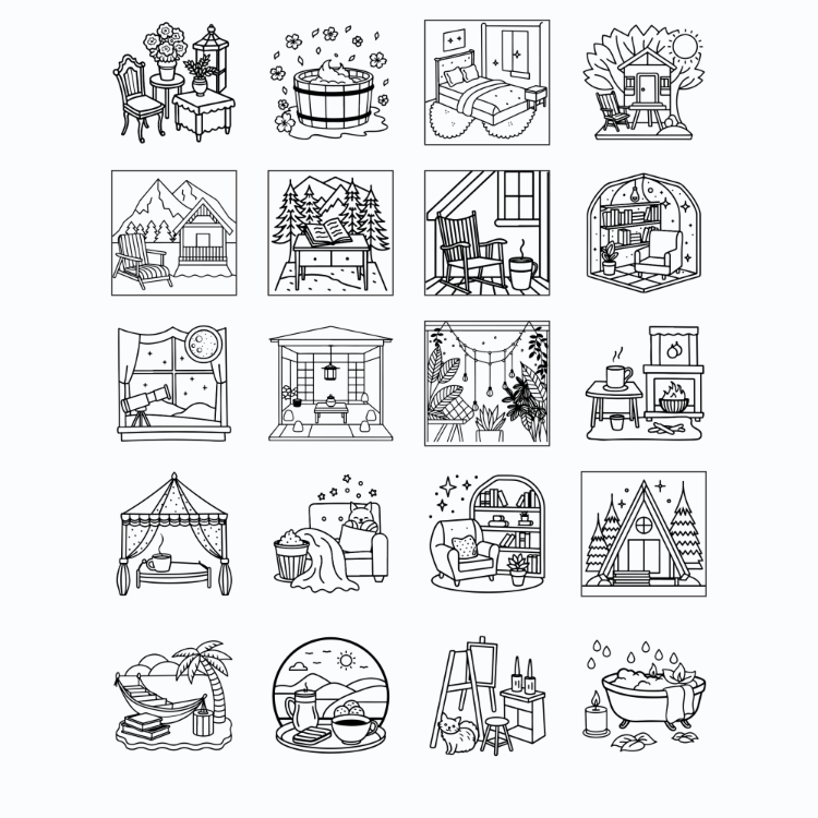 Boyama Kitabı, Köşeli Tatlı Ev, Coloring Book Boyama KŞ00027