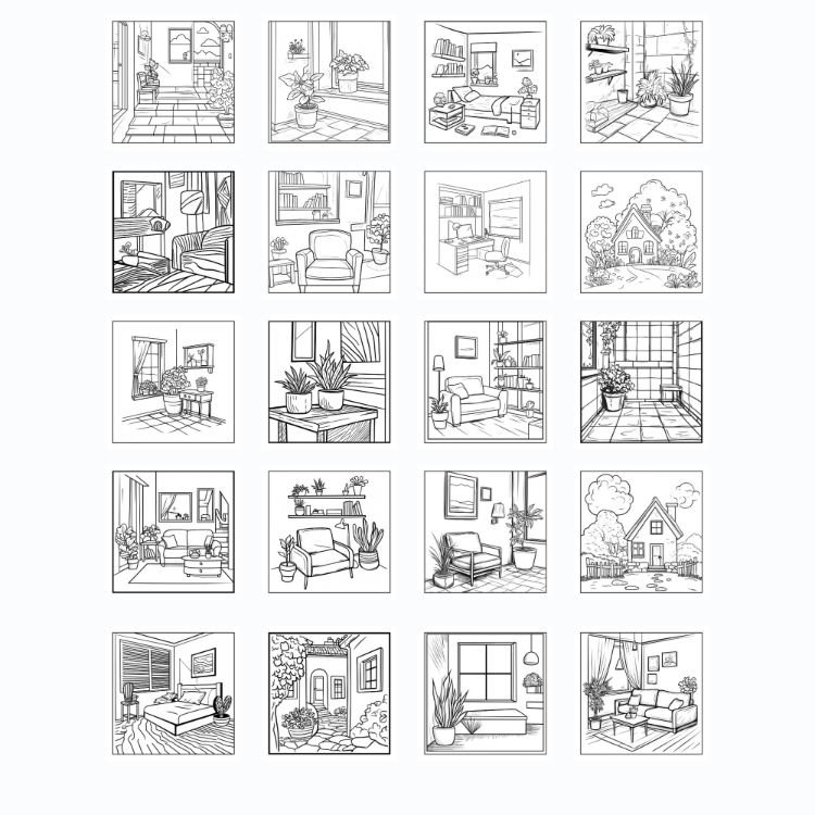 Boyama Kitabı, Köşeli Tatlı Ev, Coloring Book Boyama KŞ00023