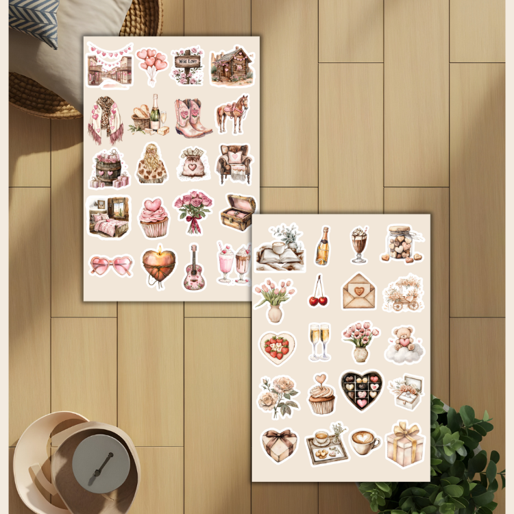 4'lü Sevgililer Günü Sticker D00020
