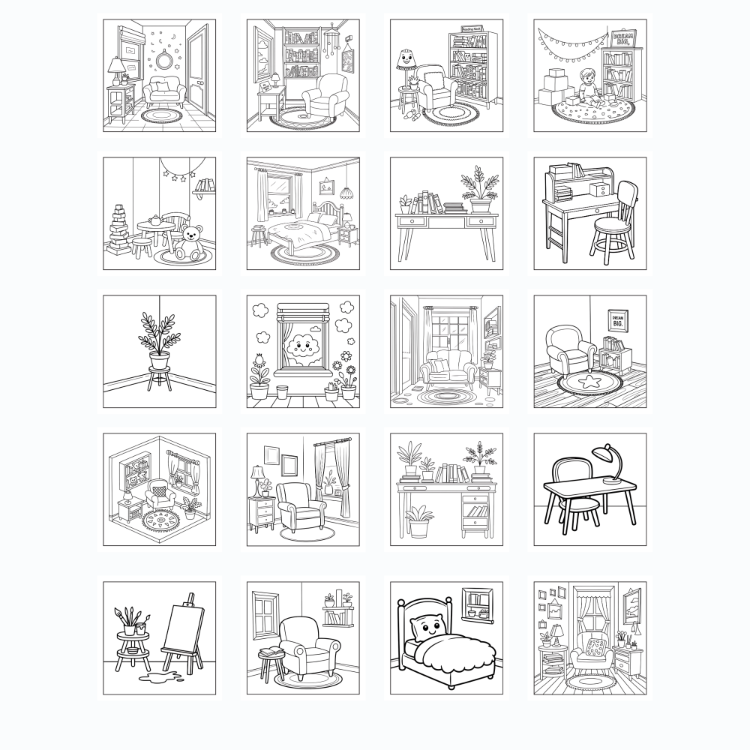 Boyama Kitabı, Köşeli Tatlı Ev, Coloring Book Boyama KŞ00018