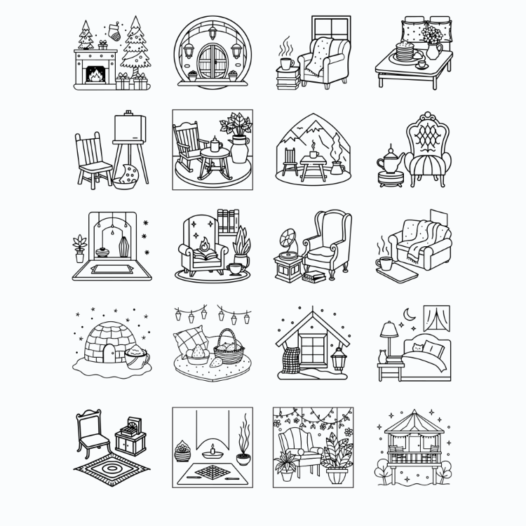 Boyama Kitabı, Köşeli Tatlı Ev, Coloring Book Boyama KŞ00027