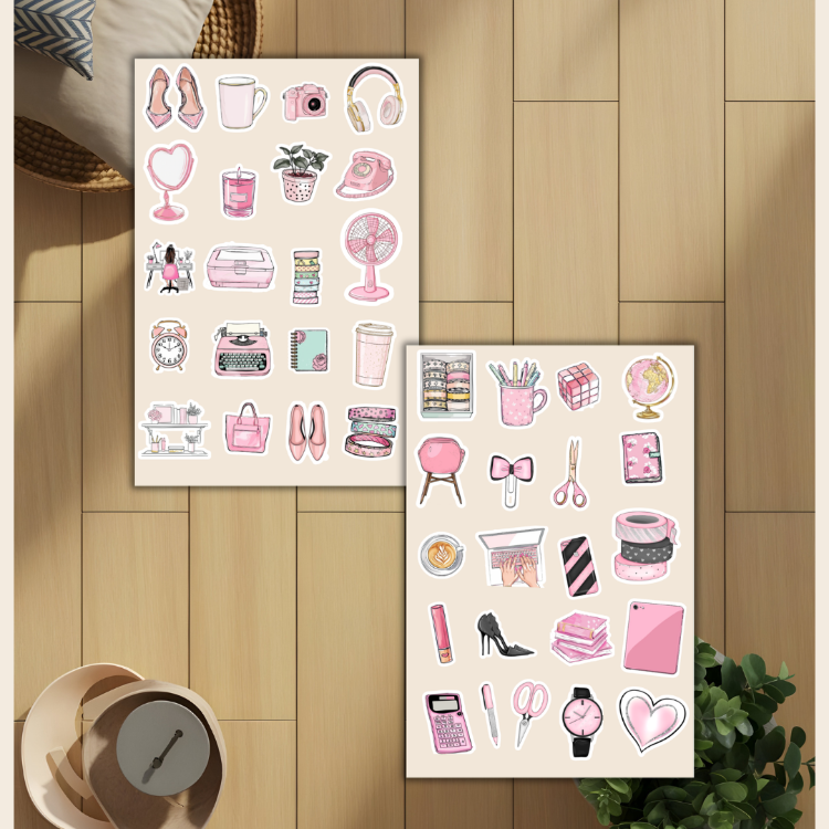 4'lü Kız Neşesi Sticker Set D00023