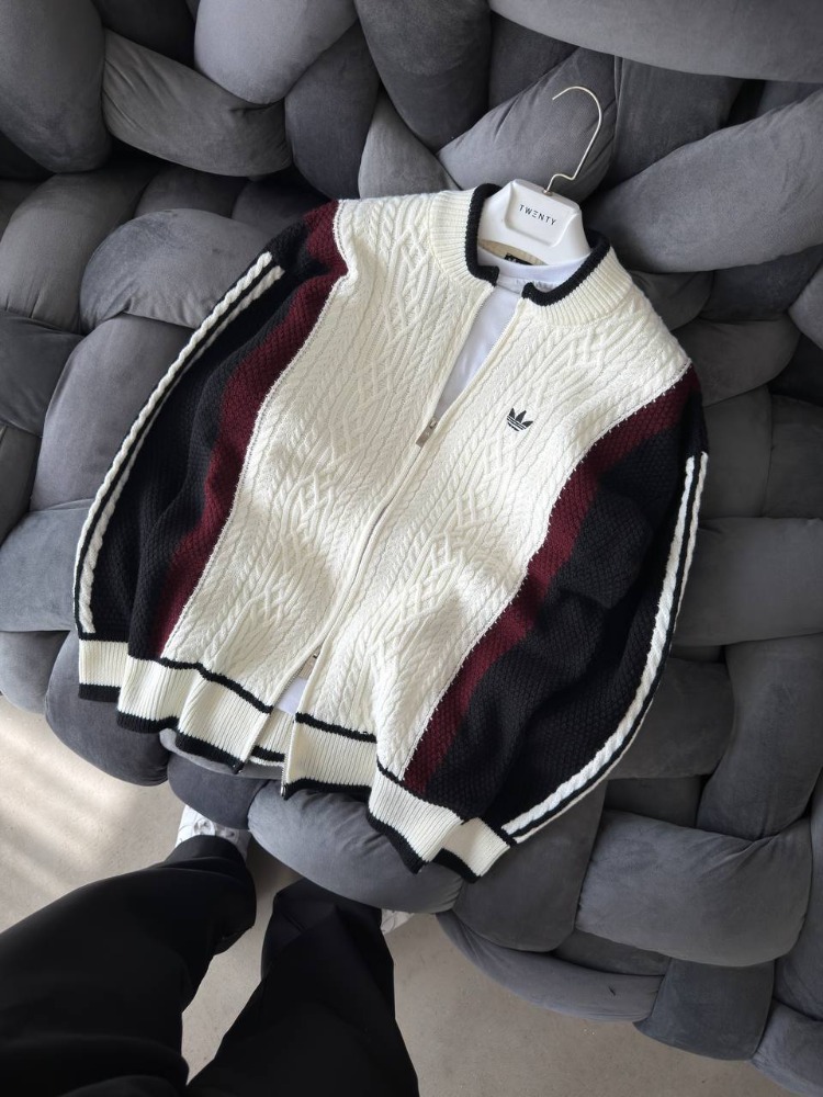 Adidas Beyaz Triko Hırka