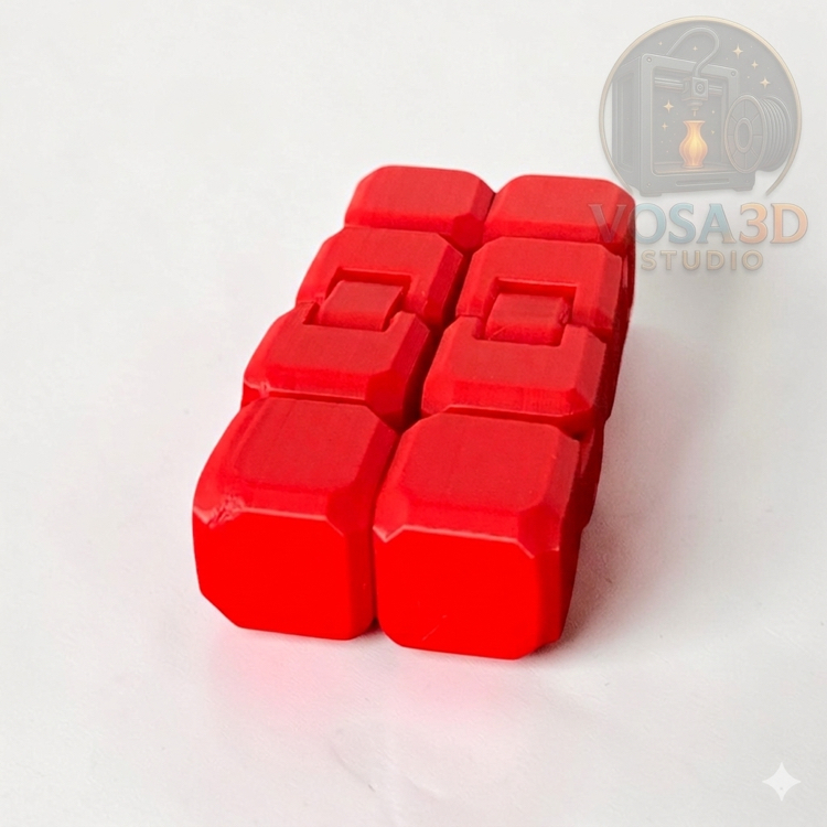 VOSA3D Kırmızı Sonsuzluk Küpü (Infinity Cube) - Stres ve Odak Oyuncağı