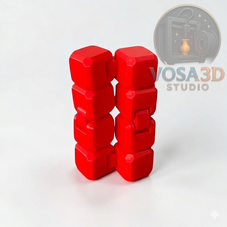 VOSA3D Kırmızı Sonsuzluk Küpü (Infinity Cube) - Stres ve Odak Oyuncağı