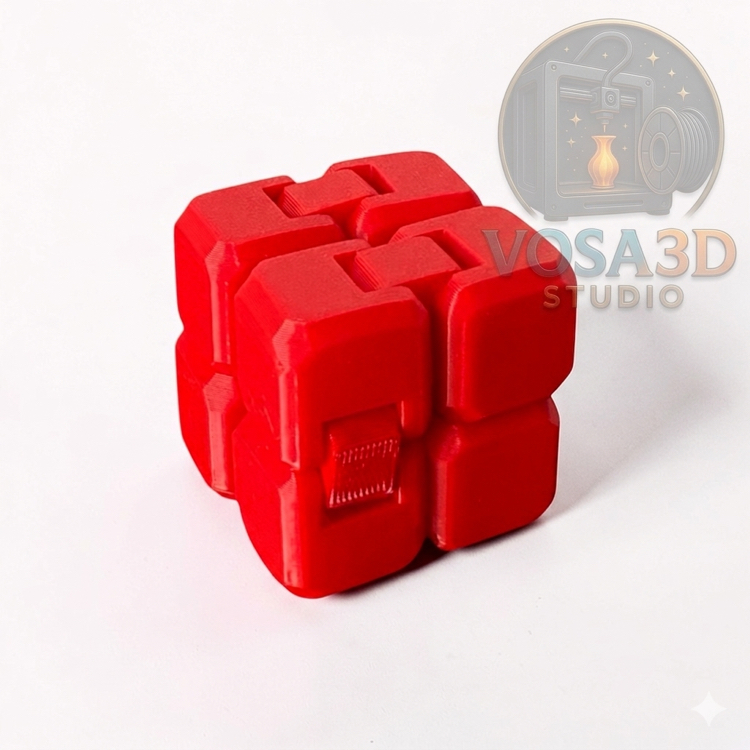 VOSA3D Kırmızı Sonsuzluk Küpü (Infinity Cube) - Stres ve Odak Oyuncağı