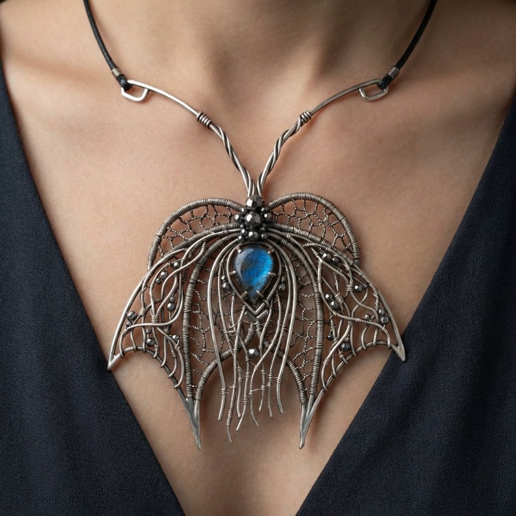 Orchid Pendant - Labradorite Pendant