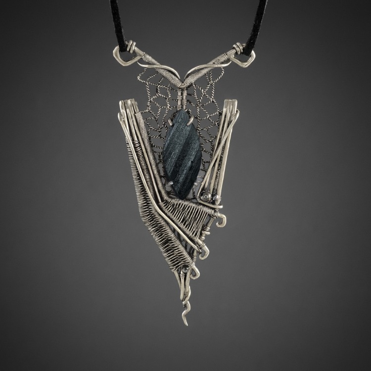 Midnight Bat - Black Tourmaline Pendant