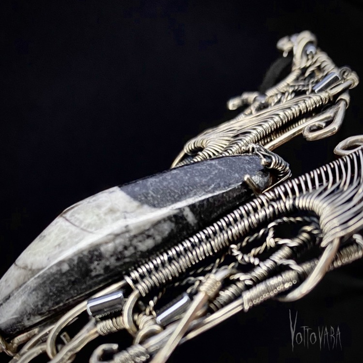 Bat of Darkness - Orthoceras Pendant