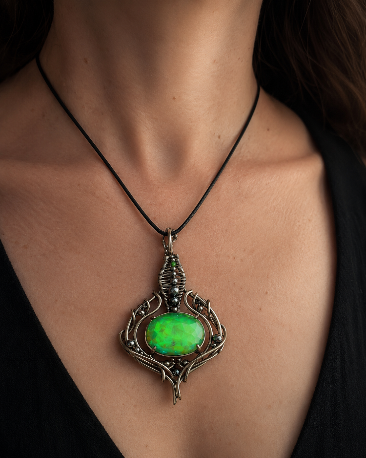 Ancient Eye – Aurora Opal Pendant