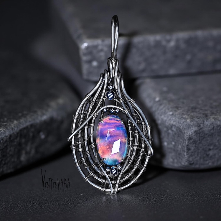 Pink Trap - Aurora Opal Pendant