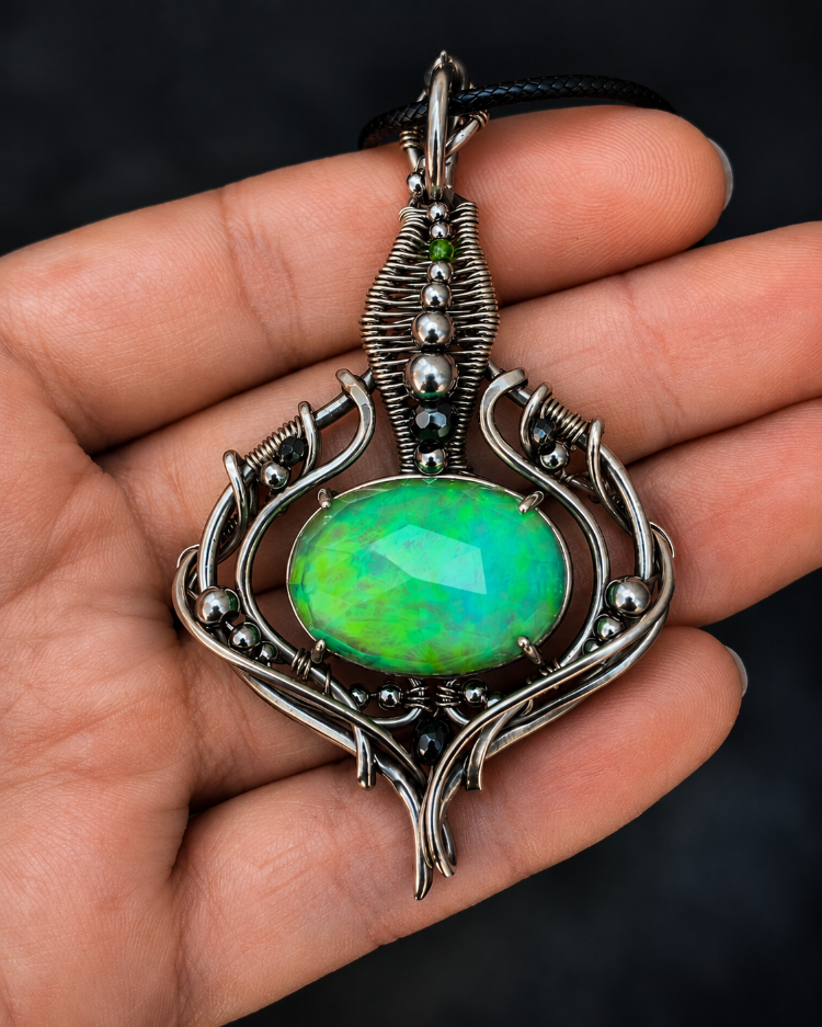 Ancient Eye – Aurora Opal Pendant