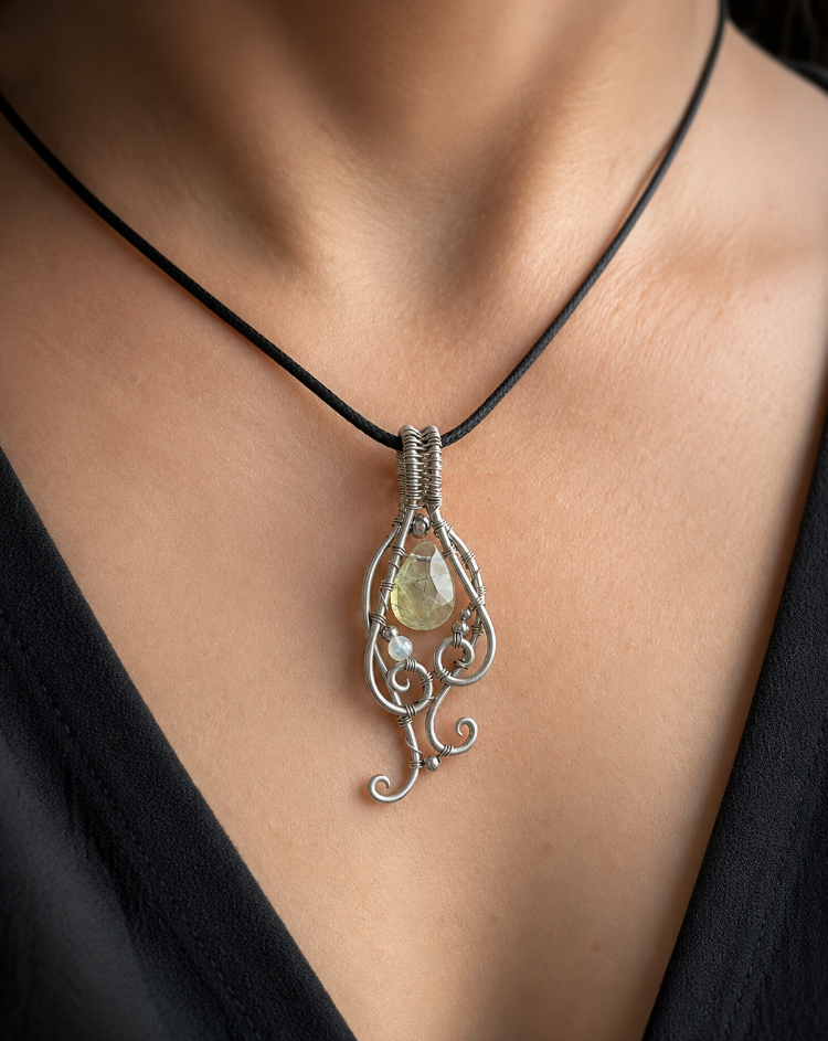 Forest Relic - Prehnite Pendant