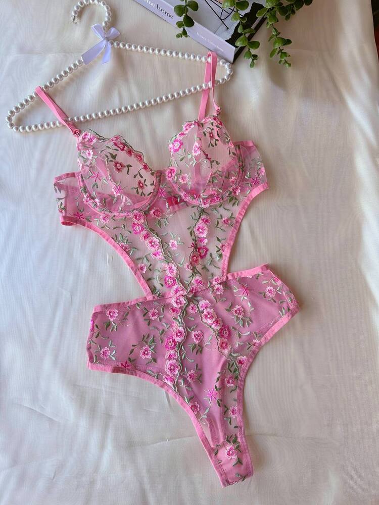 Pembe Dantelli Bodysuit
