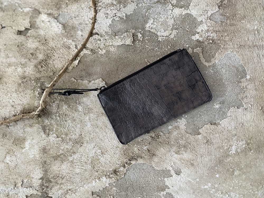 dark textured clutch
