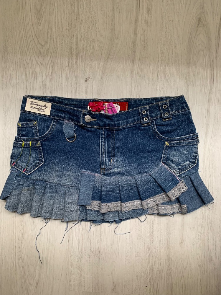 upcycled denim skirt