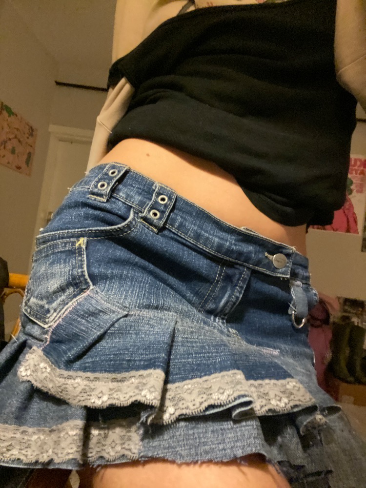 upcycled denim skirt