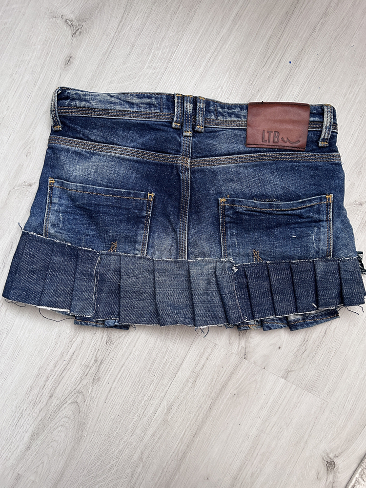 upcycled mini skirt