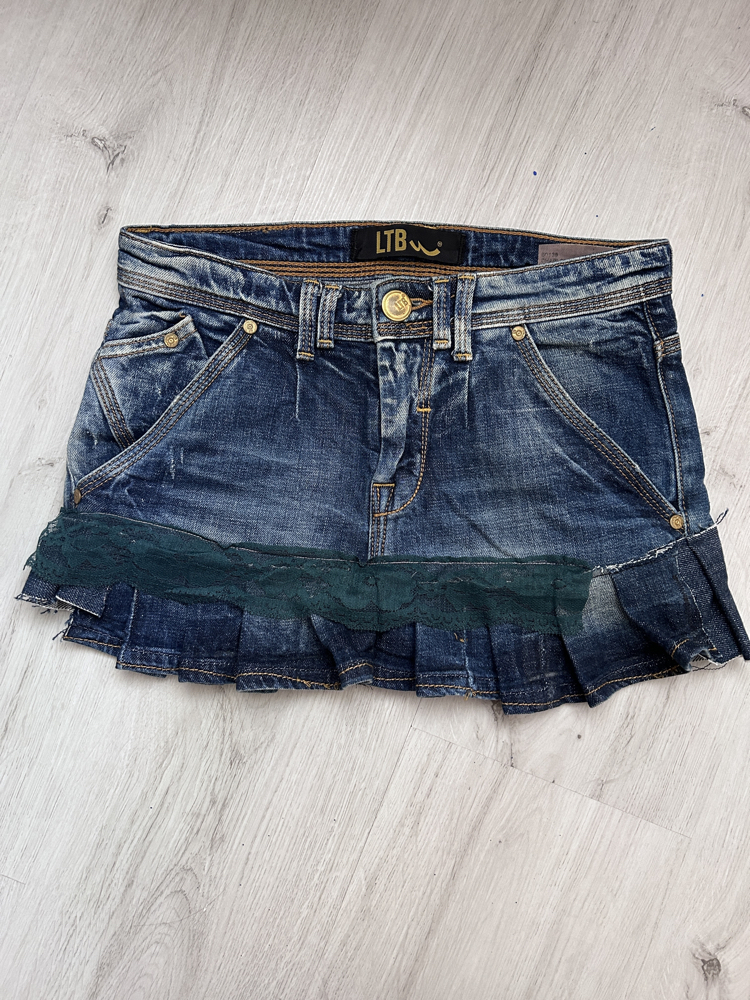 upcycled mini skirt