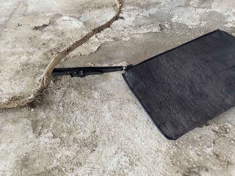 dark textured clutch