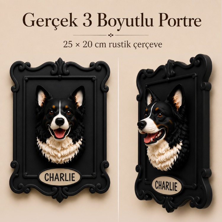 Fotoğrafından Kişiye Özel 3D Wabi Portre Tablo
