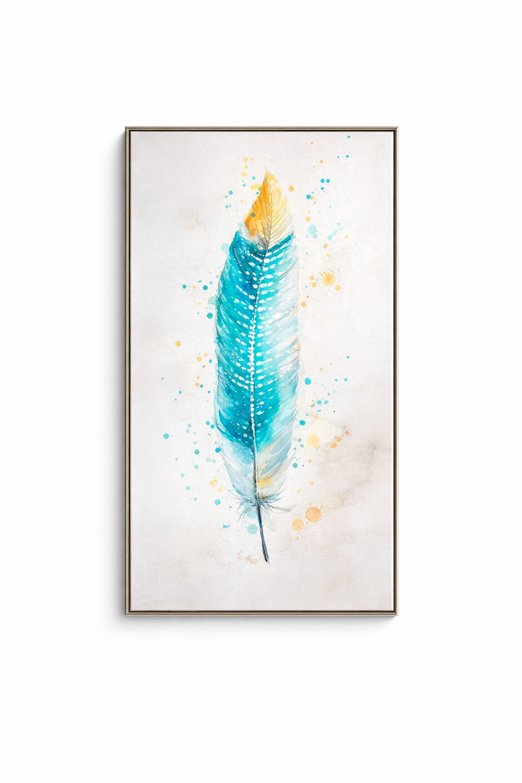 Boho Tüy Motifli Kanvas Tablo Modern Salon Duvar Dekoru Tuval Duvar Panosu