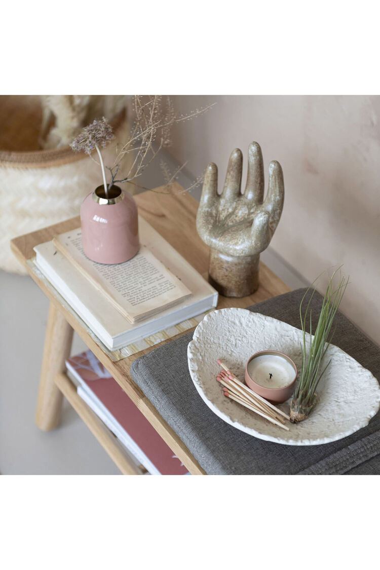 Pembe-Altın Metal Emaye Vazo Modern Salon Konsol Sehpa Dekoru