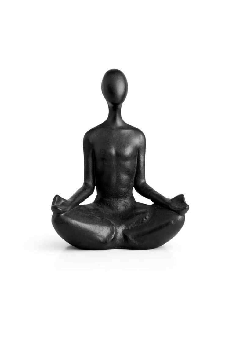 Yoga Dekoratif Obje Siyah Biblo 15 cm Modern Rustik Salon Konsol Masa Üstü Ev Dekoru