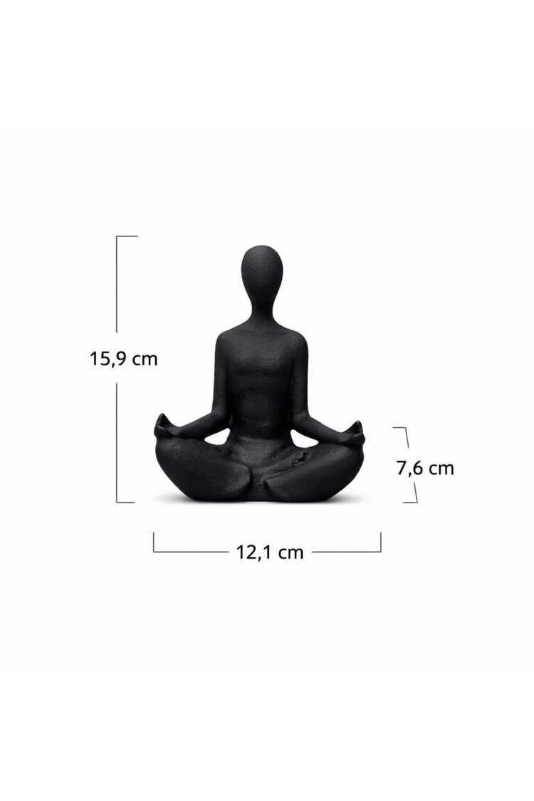 Yoga Dekoratif Obje Siyah Biblo 15 cm Modern Rustik Salon Konsol Masa Üstü Ev Dekoru