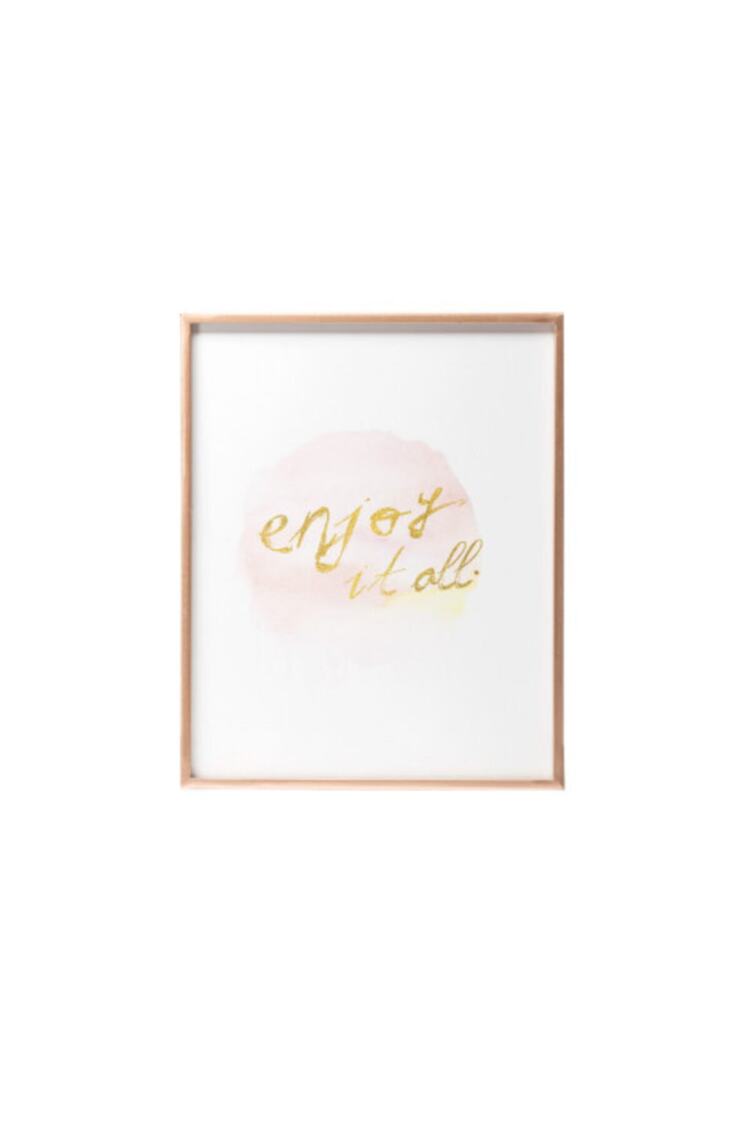 Pembe Metal Çerçeveli Cam Duvar Panosu Modern Luxury Salon Antre Ofis Dekoratif Duvar Tablosu