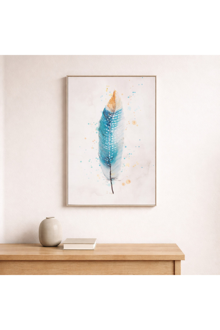 Boho Tüy Motifli Kanvas Tablo Modern Salon Duvar Dekoru Tuval Duvar Panosu