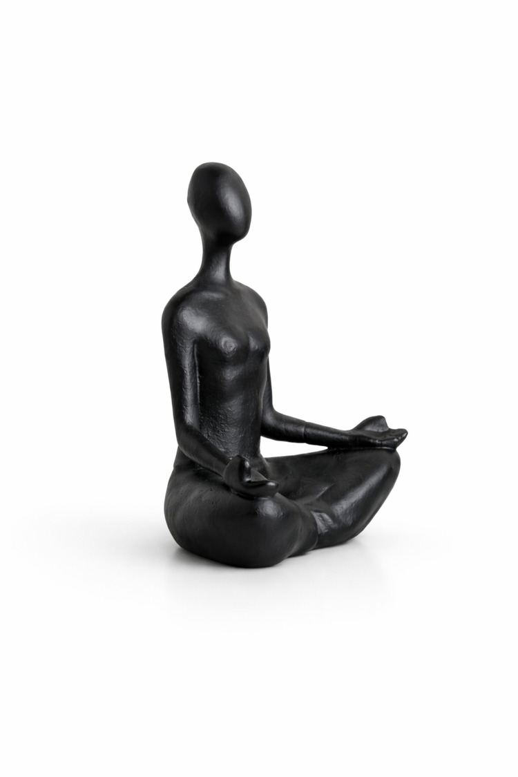 Yoga Dekoratif Obje Siyah Biblo 15 cm Modern Rustik Salon Konsol Masa Üstü Ev Dekoru