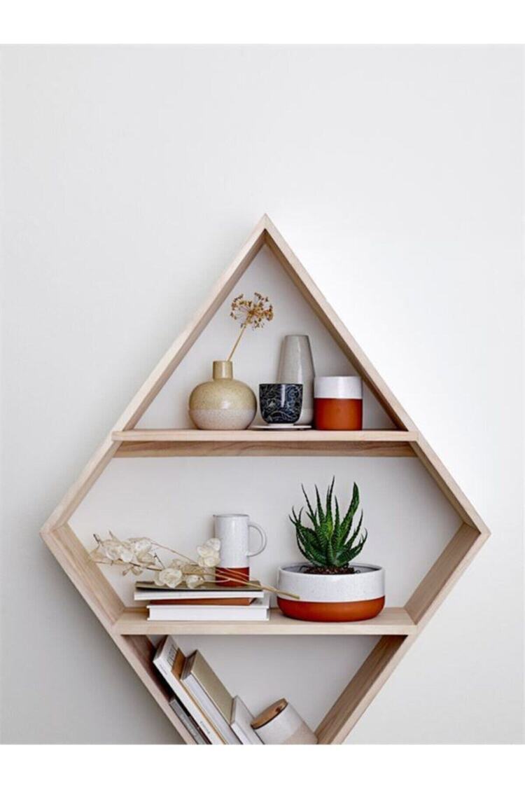 Bej Porselen Dekoratif Vazo Modern Minimal Salon Konsol Masa Üstü Şık Tasarım 11 cm