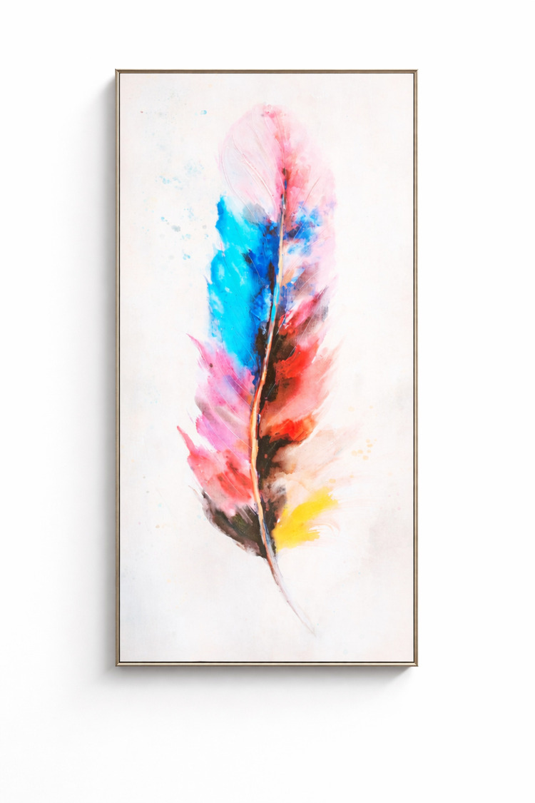 Boho Tüy Motifli Kanvas Tablo Modern Salon Duvar Dekoru Tuval Duvar Panosu