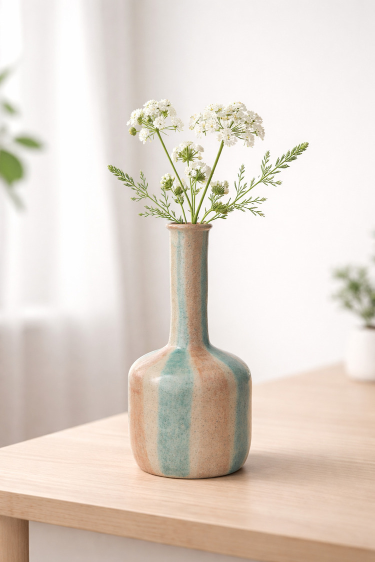 Hand-Painted Terracotta Vazo