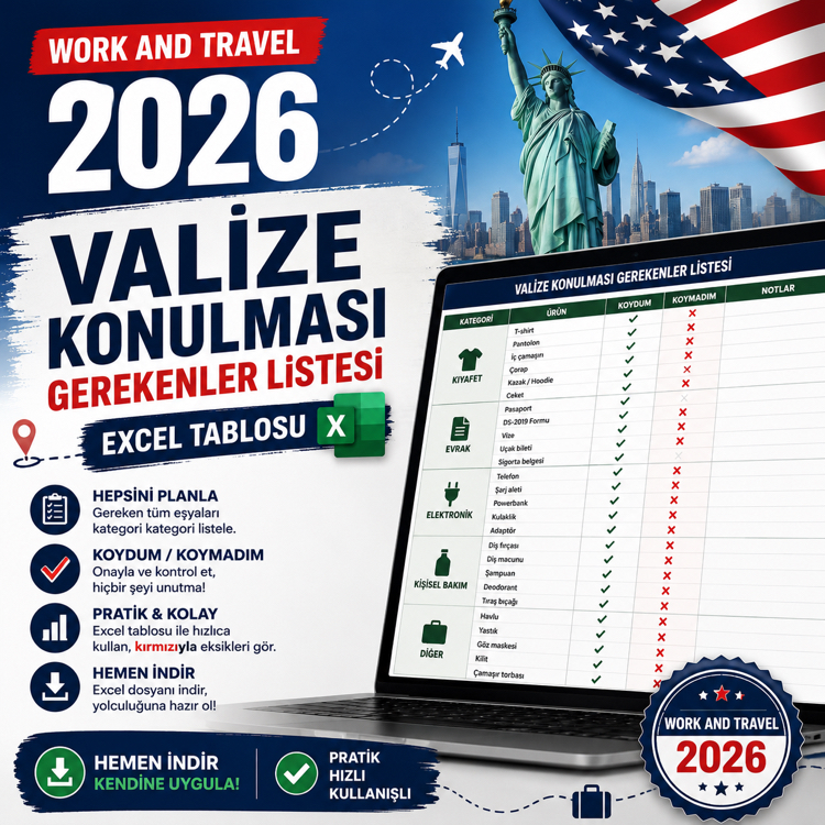 Work & Travel 2026 Valize Konulacaklar Listesi