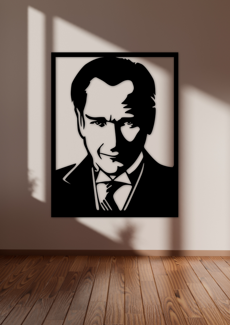 Atatürk Silüeti 3D Wall Art – Duvar Dekoru, 3D Baskı