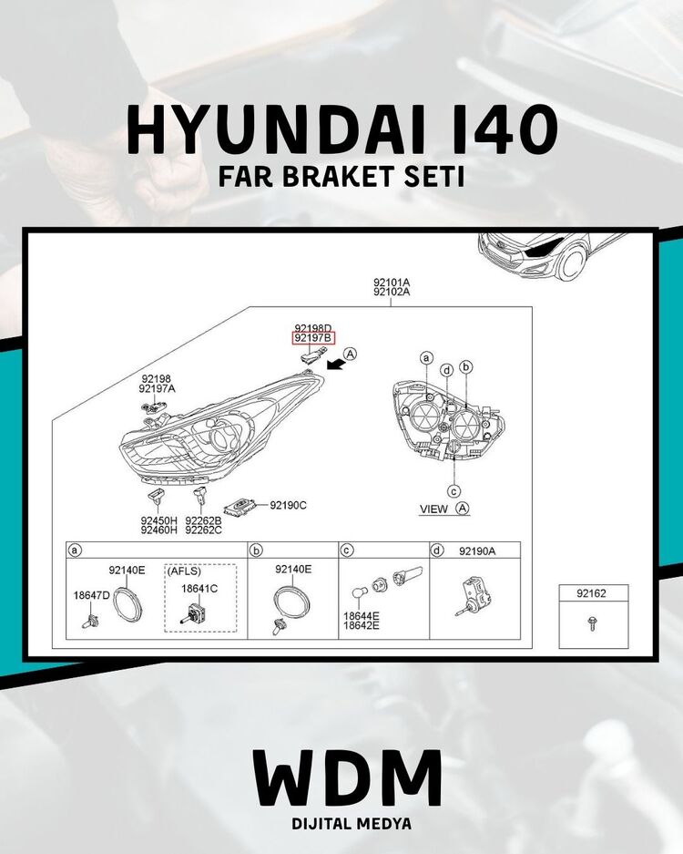 Hyundai i40 Sağ / Sol Far Montaj Braket Paketi