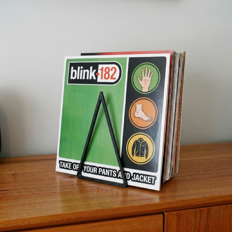 Triad Modern Plak Standı - Siyah - Masaüstü Dekoratif Plaklık LP ve Vinil Düzenleyici - Siyah