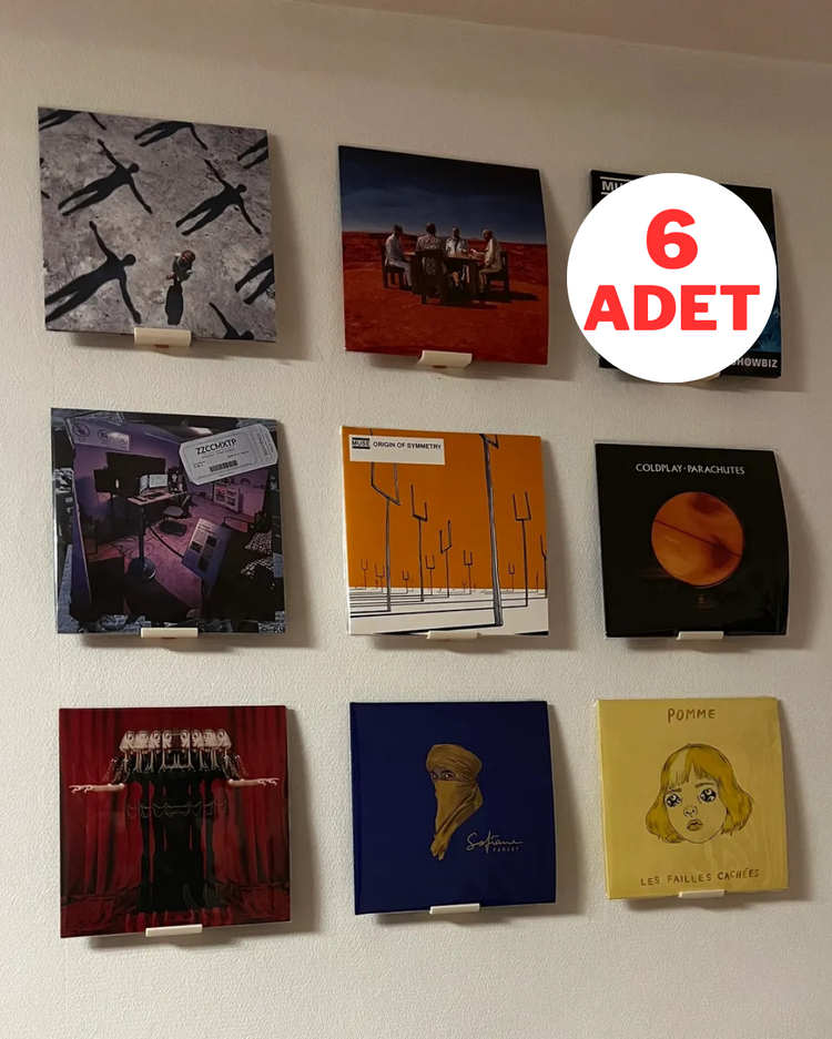 Plak Duvar Rafı 6'li paket – Vinil LP Montaj, Modern Tasarım Müzik Duvar Dekoru