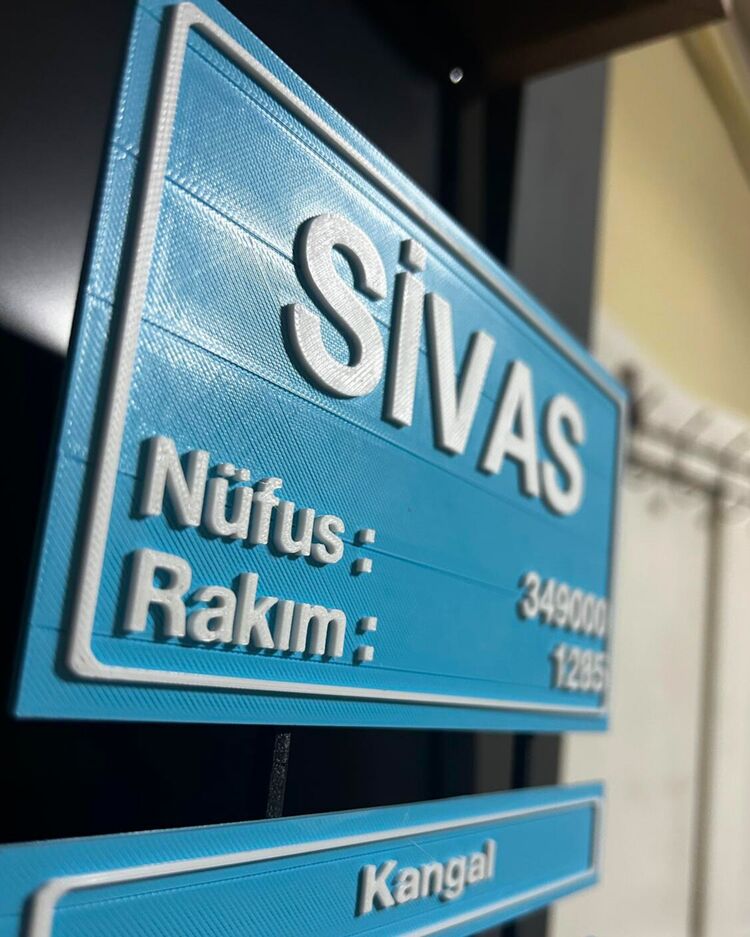 Sivas Şehir Giriş Tabelası 3D Masaüstü Biblo